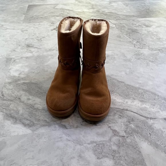 UGG Women's Classic Lace Chestnut Mid Suede 1103757‎ Winter Boot Size 6 - Picture 3 of 12